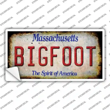 Bigfoot Massachusetts Novelty Sticker Decal