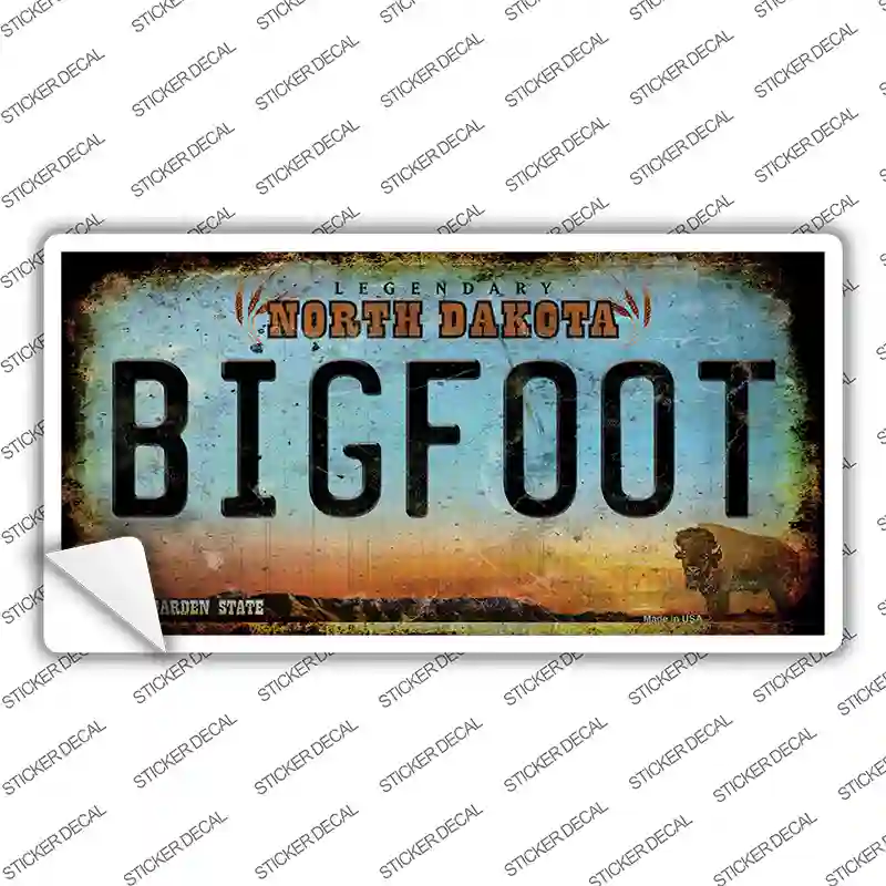 Bigfoot North Dakota Novelty Sticker Decal