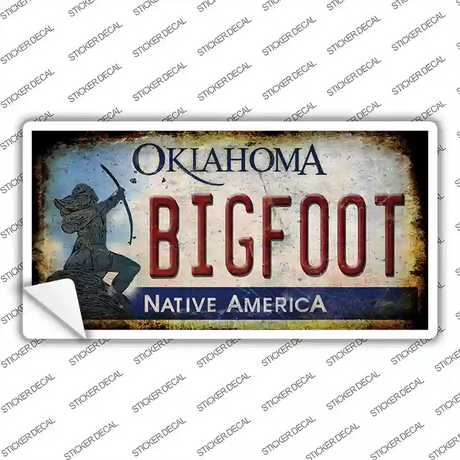 Bigfoot Oklahoma Novelty Sticker Decal