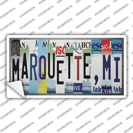 Marquette MI Strip Art Novelty Sticker Decal