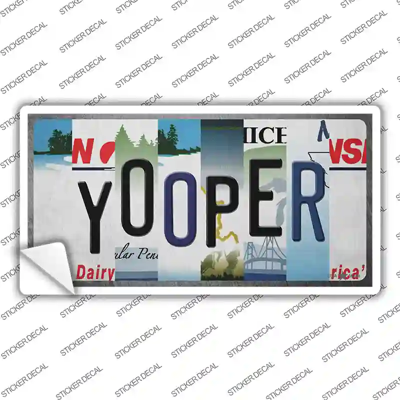 Yooper Strip Art Novelty Sticker Decal
