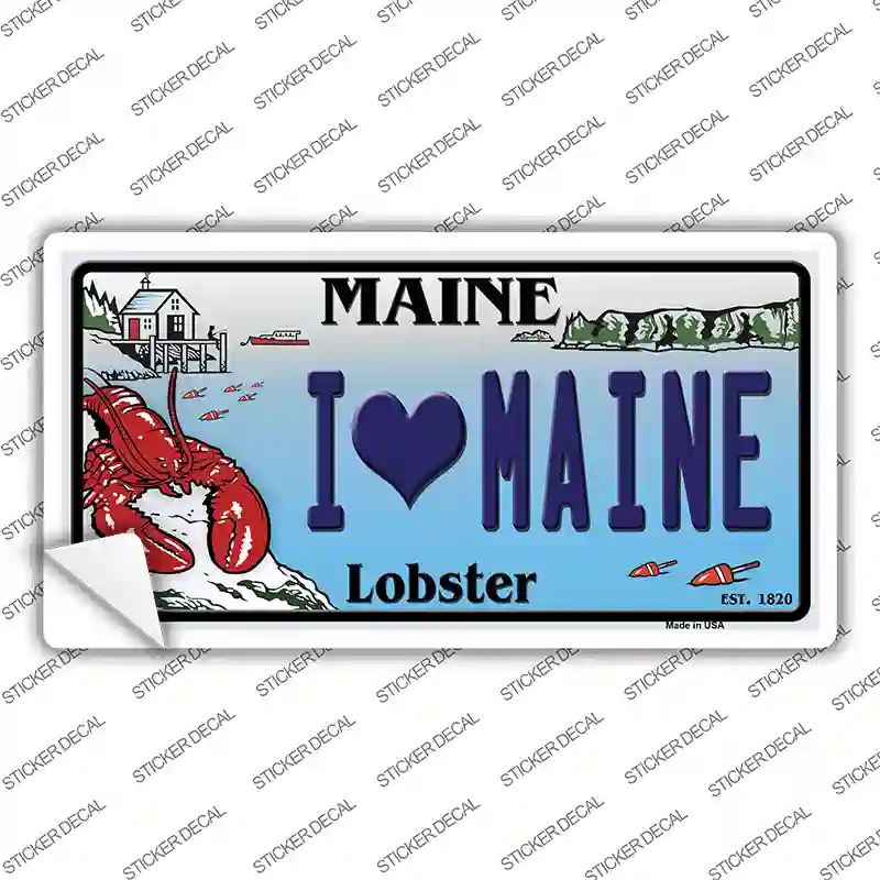 I Heart Maine Lobster Novelty Sticker Decal