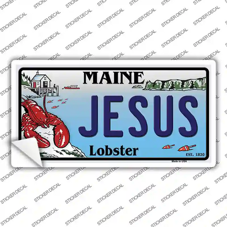 Jesus Maine Lobster Novelty Sticker Decal