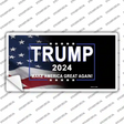 Trump 2024 Flag | Black Novelty Sticker Decal