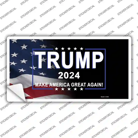 Trump 2024 Flag | Black Novelty Sticker Decal