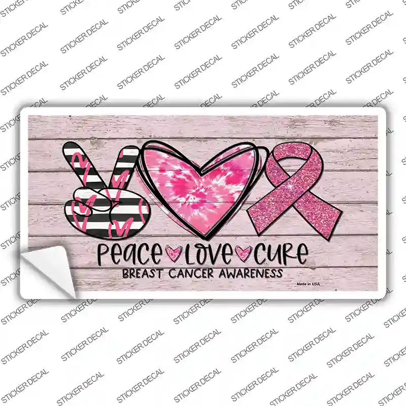 Peace Love Cure Novelty Sticker Decal