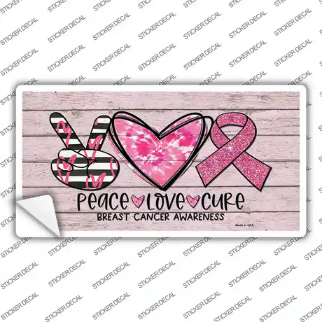 Peace Love Cure Novelty Sticker Decal