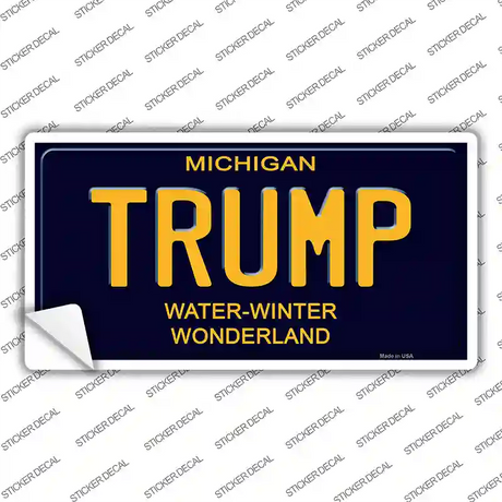 Trump Michigan Blue Novelty Rectangular Sticker Decal