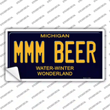 Mmm Beer Michigan Blue Novelty Rectangular Sticker Decal