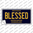 Blessed Michigan Blue Novelty Rectangular Sticker Decal