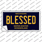 Blessed Michigan Blue Novelty Rectangular Sticker Decal