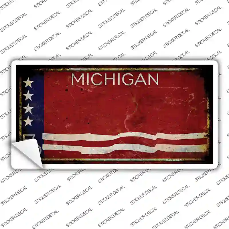 Rusty Michigan Bicentennial 76 Novelty Sticker Decal