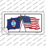 Guam Crossed US Flag Novelty Sticker Decal