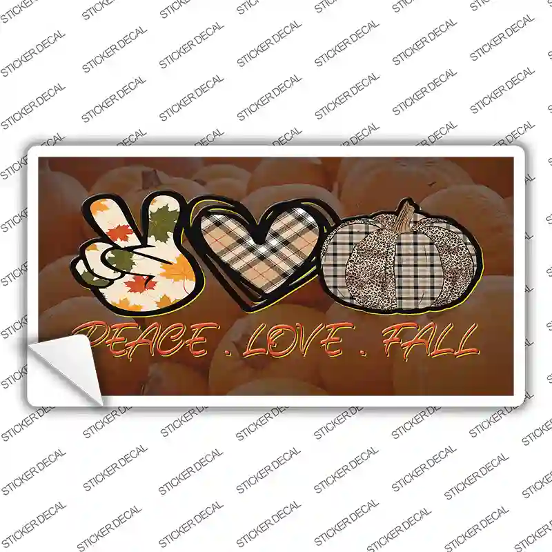 Peace Love Fall Novelty Sticker Decal