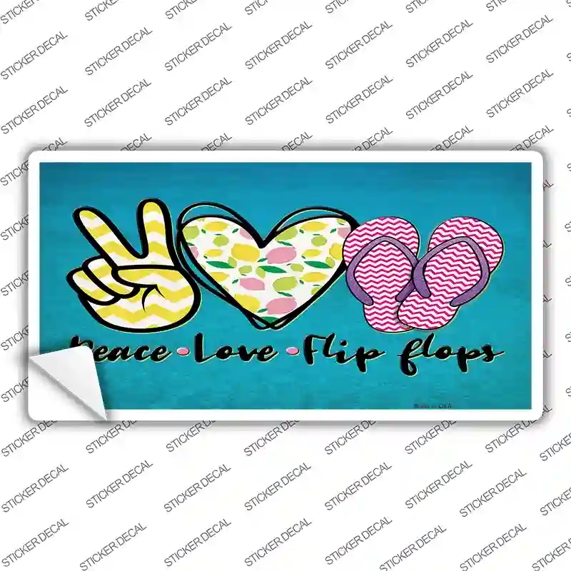 Peace Love Flip Flops Novelty Sticker Decal