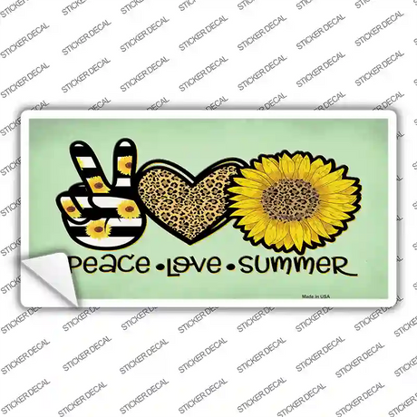 Peace Love Summer Sunflower Novelty Sticker Decal