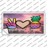 Peace Love Summer Pineapple BeachNovelty Sticker Decal