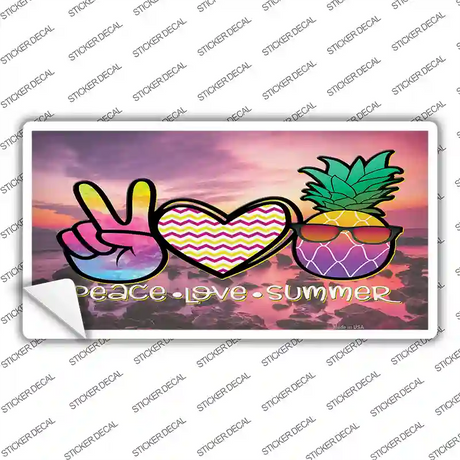 Peace Love Summer Pineapple BeachNovelty Sticker Decal
