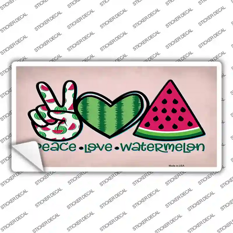 Peace Love Watermelon Novelty Sticker Decal