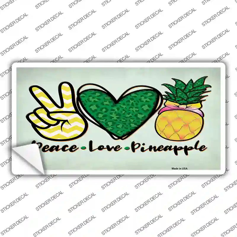 Peace Love Pineapple Novelty Sticker Decal