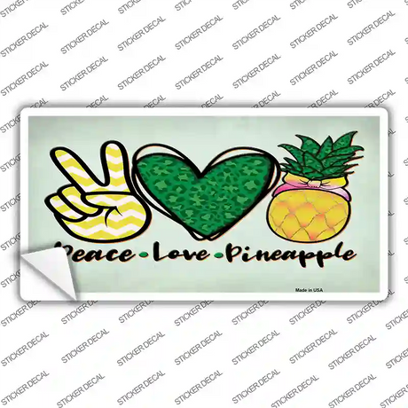 Peace Love Pineapple Novelty Sticker Decal