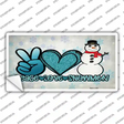 Peace Love Snowman Novelty Sticker Decal
