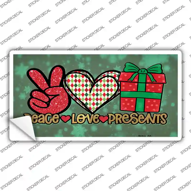 Peace Love Presents Novelty Sticker Decal