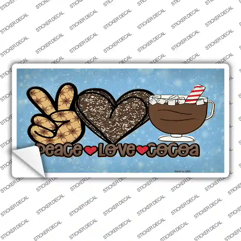 Peace Love Cocoa Novelty Sticker Decal