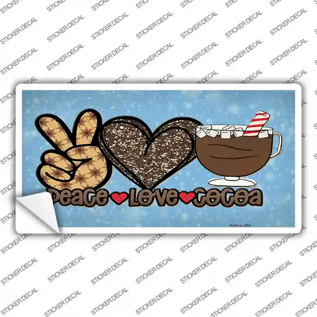 Peace Love Cocoa Novelty Sticker Decal