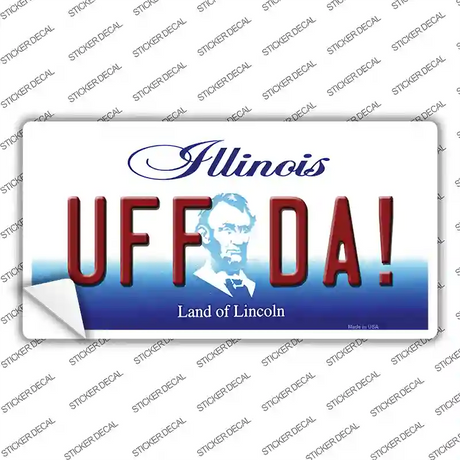 Uff Da Illinois Novelty Sticker Decal