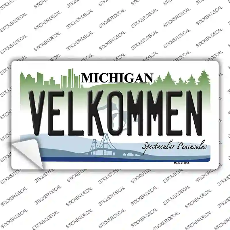 Velkommen Michigan Novelty Sticker Decal