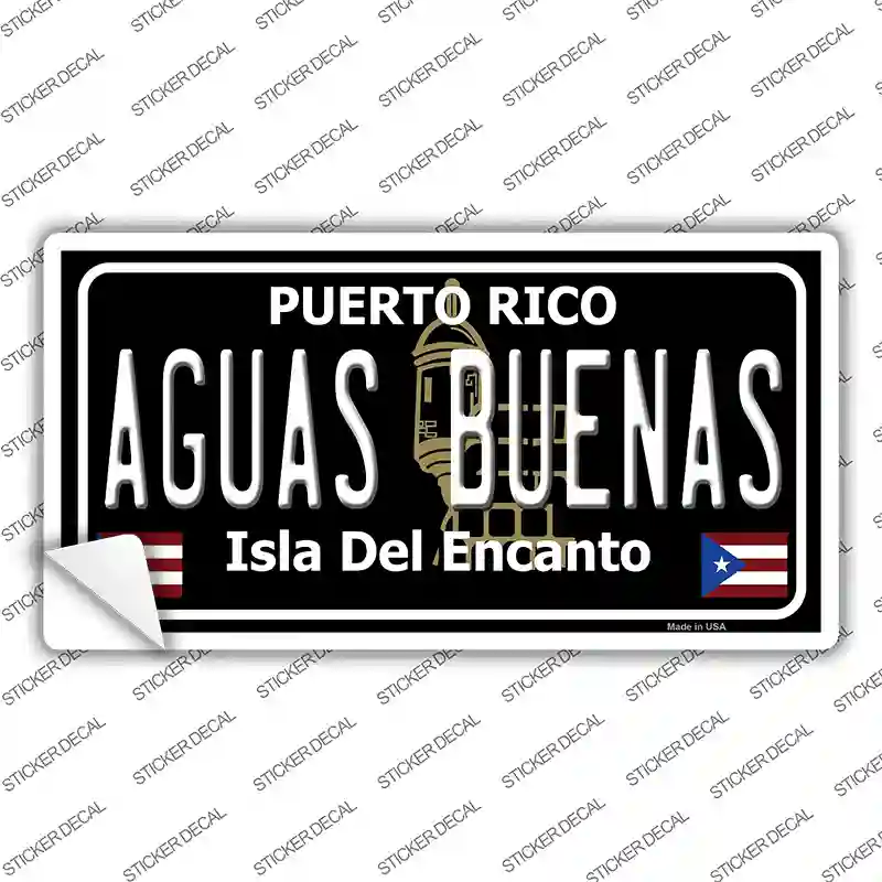 Aguas Buenas Puerto Rico Black Novelty Sticker Decal