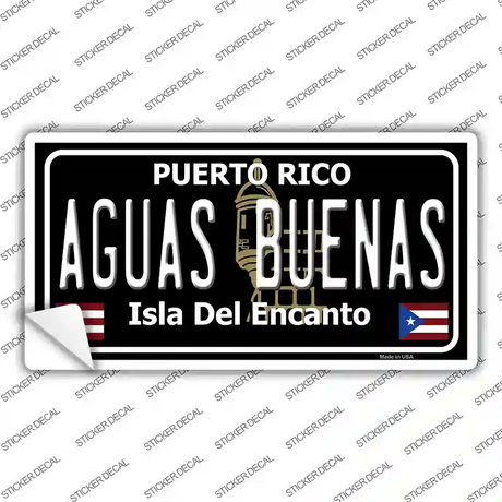 Aguas Buenas Puerto Rico Black Novelty Sticker Decal