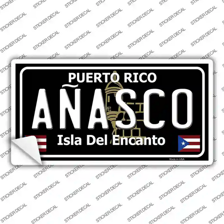 Anasco Puerto Rico Black Novelty Sticker Decal