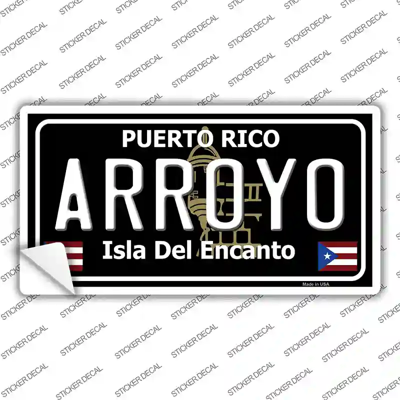 Arroyo Puerto Rico Black Novelty Sticker Decal