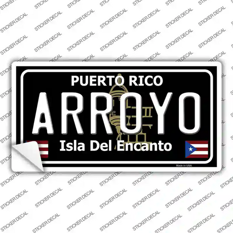 Arroyo Puerto Rico Black Novelty Sticker Decal