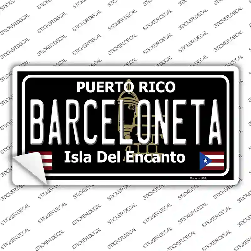 Barceloneta Puerto Rico Black Novelty Sticker Decal