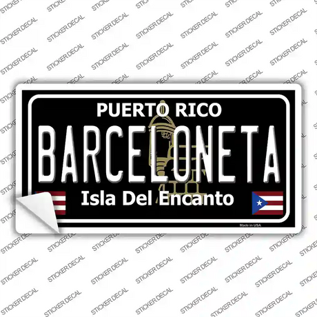 Barceloneta Puerto Rico Black Novelty Sticker Decal