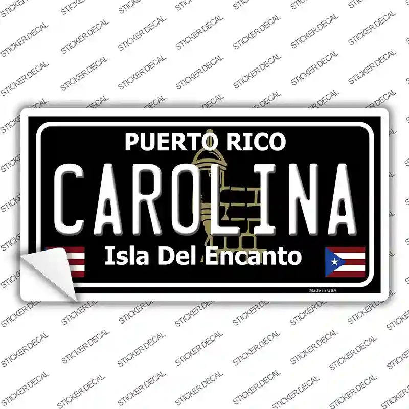 Carolina Puerto Rico Black Novelty Sticker Decal