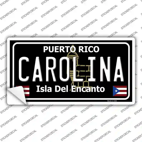 Carolina Puerto Rico Black Novelty Sticker Decal