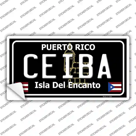 Ceiba Puerto Rico Black Novelty Sticker Decal