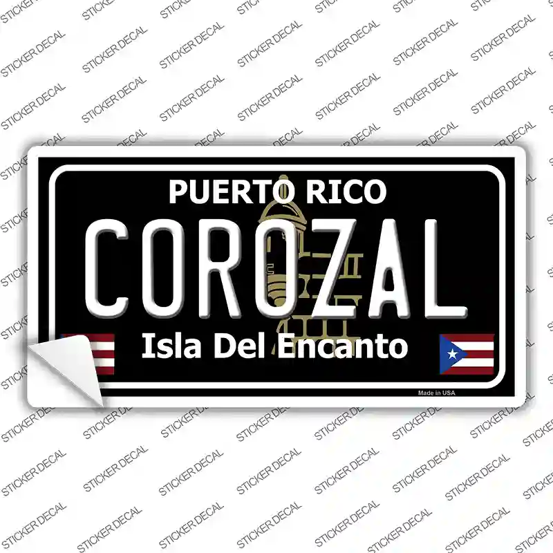 Corozal Puerto Rico Black Novelty Sticker Decal