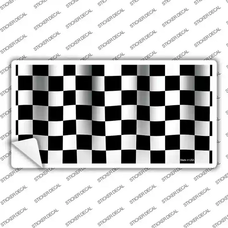 Waving Checkered Flag Novelty Sticker Decal