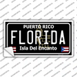 Florida Puerto Rico Black Novelty Sticker Decal