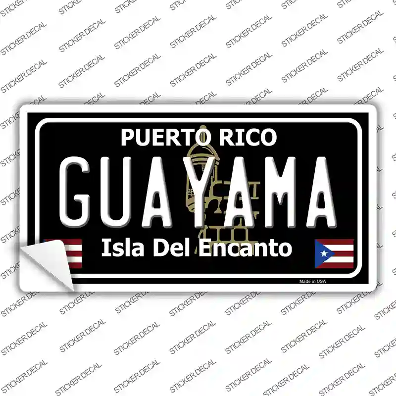 Guayama Puerto Rico Black Novelty Sticker Decal