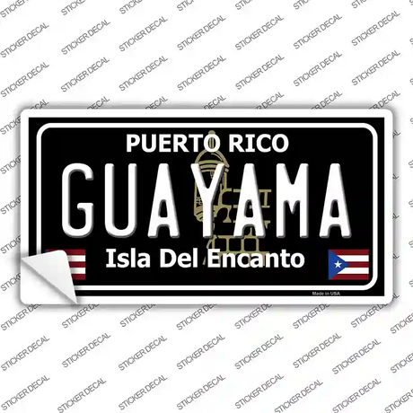 Guayama Puerto Rico Black Novelty Sticker Decal