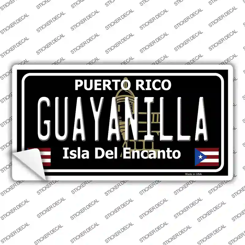 Guayanilla Puerto Rico Black Novelty Sticker Decal