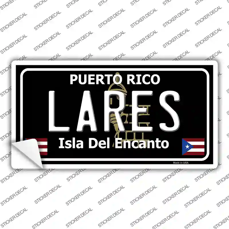 Lares Puerto Rico Black Novelty Sticker Decal