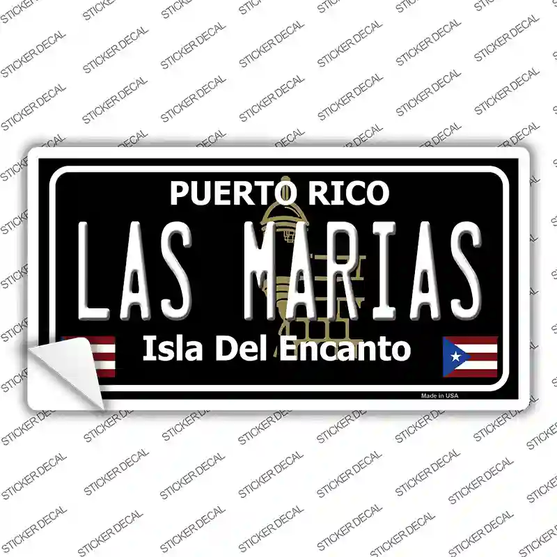 Las Marias Puerto Rico Black Novelty Sticker Decal