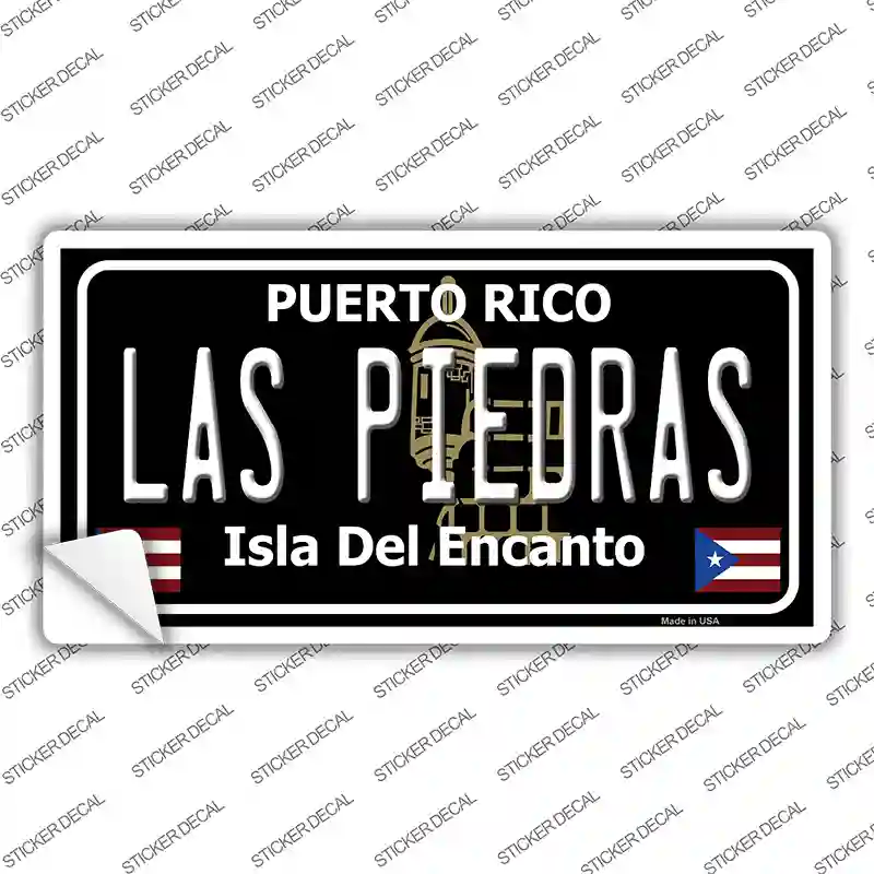 Las Piedras Puerto Rico Black Novelty Sticker Decal